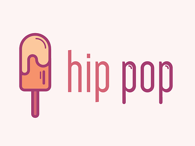 Hip Pop concept dessert flat hip logo popsicle practice random typography word