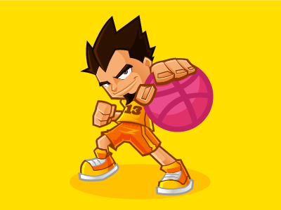 Yes! I got the ball. basketball cartoon character debut illustration mascot player