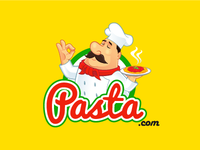 Spicy Pasta! cartoon character chef italian logo mascot pasta spaghetti spicy