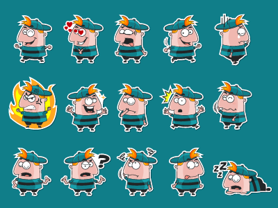Sticker Pack app cartoon character cute emoji emoticons illustration line moji pack set stickers