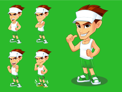 Male Runner Mascot cartoon illustration male mascot mascot designer runner running shoe sport visor