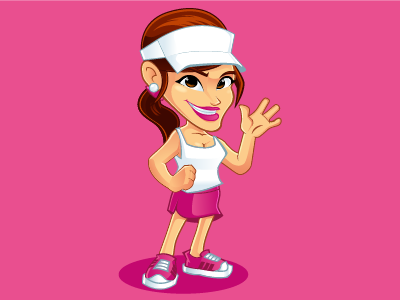 Female Runner character female girl hello mascot mascot design pink run runner running