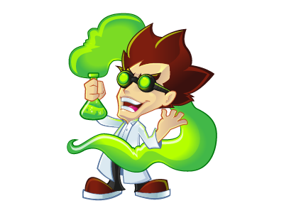 Mad Scientist cartoon character mad scientist mascot