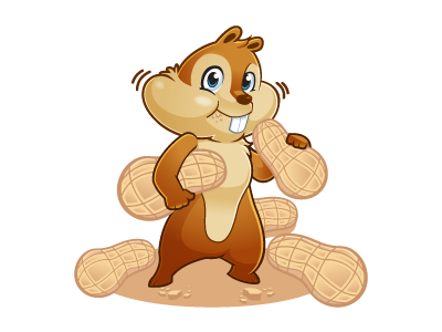 Chipmunk character chipmunk cute design eat eating illustration mascot peanut vector