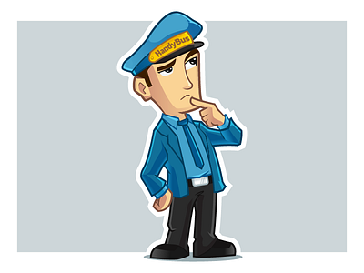 Handybus Mascot bus cap cartoon character coat design driver handybus illustration mascot vector