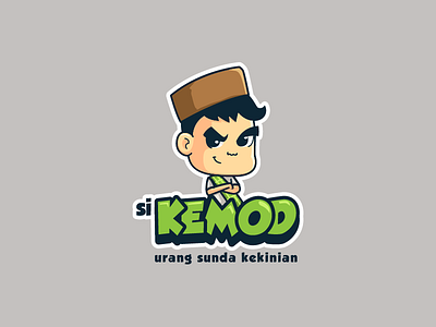 Si Kemod character color design flat illustration logo simple sticker urang sunda