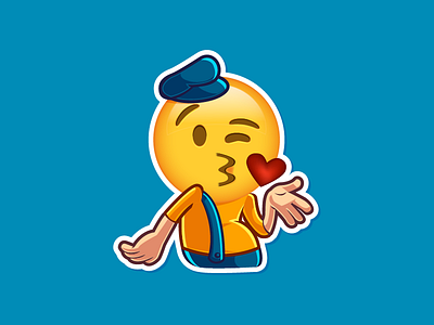 Blowing a kiss android app design emoji emoticon imessage ios keyboard messenger sticker stickers vector