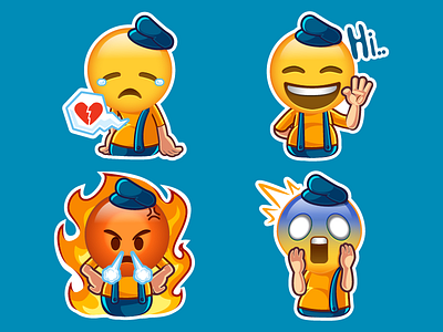 Stickers Emoji android app design emoji emoticon icon imessage ios10 mobile sticker stickers vector