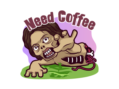 Need Coffee app chat design illustration message mobile need coffee sticker the walking dead undead walkingdead zombie