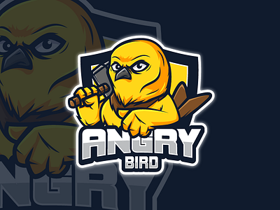 Angry Bird E-Sport angry badge bird character chick design e sport emblem esport logo mascot yellow