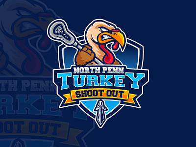 North Penn Turkey Shoot Out badge design emblem illustration lacrosse logo mascot north penn shoot shoot out sport turkey
