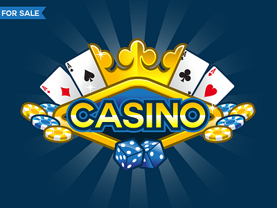 Casino Logo blackjack cardgame casino crown design dice exclusive for sale gambling logo vector website