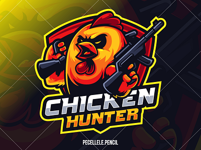 Chicken Hunter angry bird chicken design esport esports game gamer gaming logo mascot shooting vector war