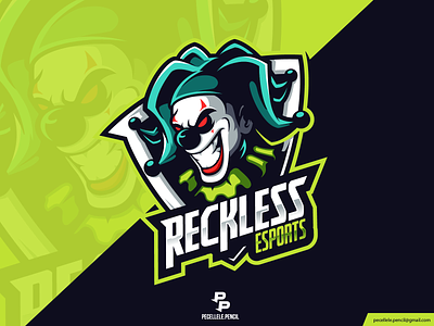 Rekless Esports angry bad badge cartoon clown design esport esports evil gamer gaming illustration joker logo mascot sport sticker streamer twitch vector