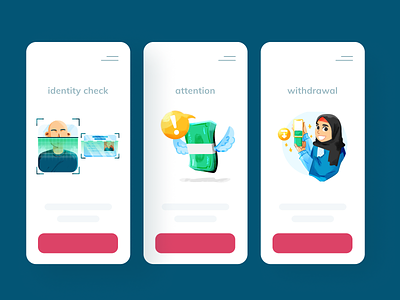 💎 withdrawal and refund pt. 2 card cash check empty state feedback hijab identity illustration metaphor money notification notify product scan ui vector withdrawal