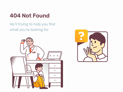 Not Found Illustration 404 404 not found cat confuse error formal illustration infinite looking for lost not found office searching sketch sleep vector wip work