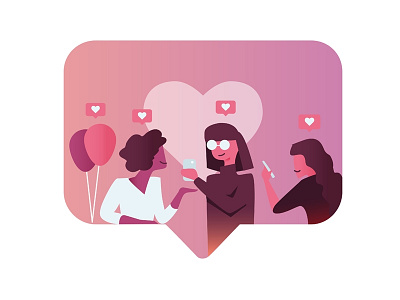Friendstagram enjoy friends gradient icon illustration instagram media pals social vector