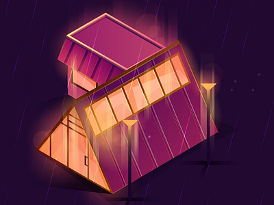 Rainy Camp Illustration