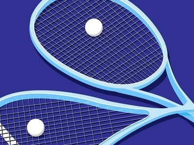 Squash Sport asian games blue design flat design icons illustration limited color negative space sport squash vector