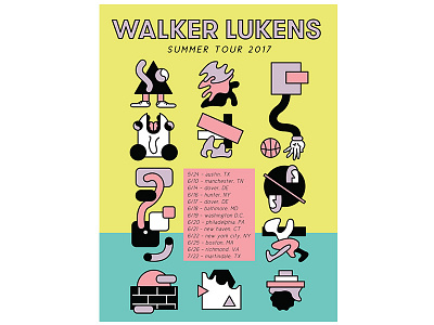 Walker Lukens Tour Poster austin character design illustration music poster tour