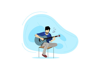 Guitar Boy cartoon design fine art graphic design illustration vector vector art