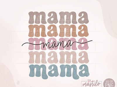 Mama Boho Distressed Stacked png, Sublimation designs