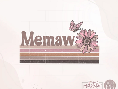 Retro Memaw sublimation Design, Vintage Memaw Graphic app branding design graphic design illustration logo typography ux vector