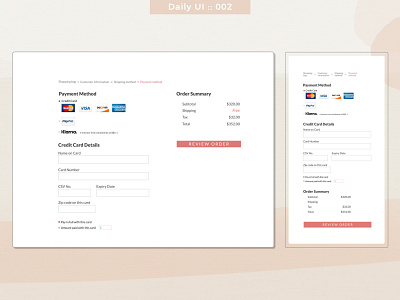 Daily UI :: 002 :: Credit Card Checkout dailyui graphic design ui ui design