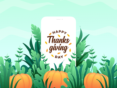 Thanksgiving Dribbble debut shot design first shot illustration thanksgiving thanksgiving day ui