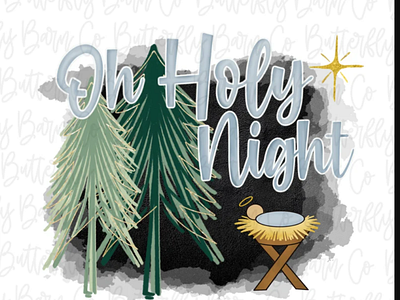 Holy Night PNG | Christmas PNG | Sublimation
