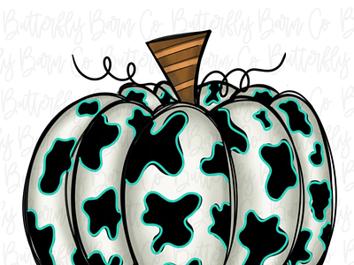 Cowhide and Teal Pumpkin PNG | Download