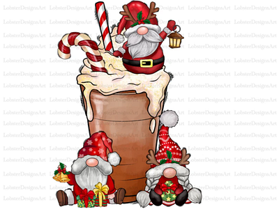 Christmas Coffee Gnome Png, Coffee Png 3d animation app branding design graphic design illustration logo motion graphics ui vector