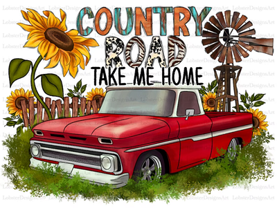Country Roads Take Me Home Sublimation Design Png 3d animation app branding design graphic design illustration logo ui vector