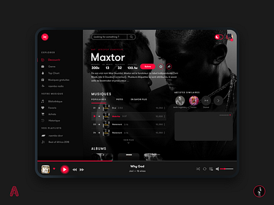 nzembo Web App black white cameroon dark mode dark ui design music app music player platform ui uxdesign webdesign website