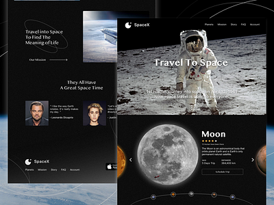 Daily UI #3 - Landing page for space travel branding concept dailyui design landingpage moon space travel ui ui ux design web