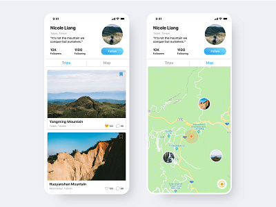 Daily UI #6 - User Profile app dailyui design map profile travel ui user