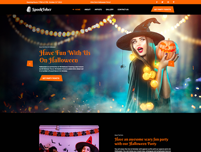 Halloween Party WordPress Theme event planner halloween ui ux web design web development website wordpress theme