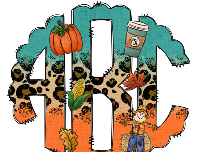 Fall Monogram Letters, Autumn Leaves Sublimation PNG app branding design font graphic design illustration logo ui ux vector