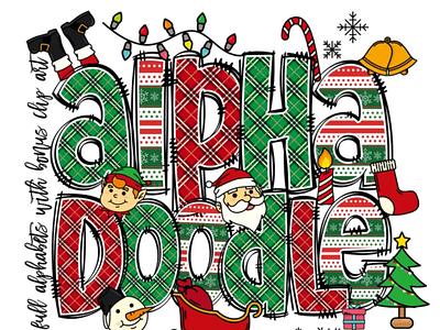 Christmas Clip Art + Doodle Letters and Numbers app branding design font graphic design illustration logo ui ux vector