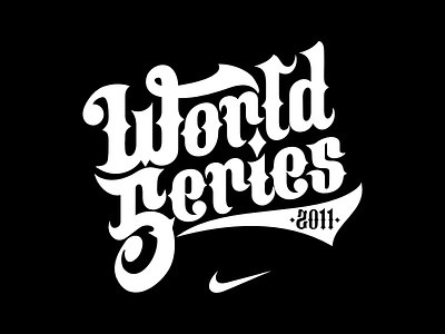 World Series blak ip komorowski logotype nike script series sport typography white world