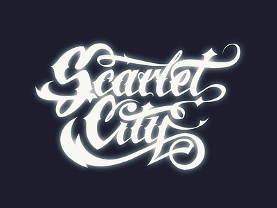 Scarlet City city design filip filipkomorowski glow komorowski logotype magic neon scarlet script typography