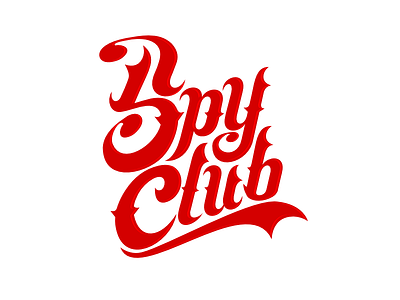 Spyclub club design filip komorowski logotype raw red script spy type typography warsaw