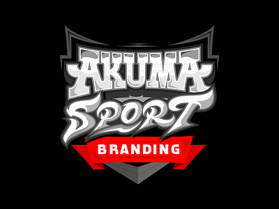Akuma Sport Branding akuma branding chrome custom letters power sport type typography