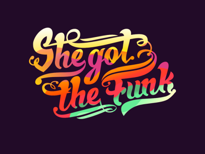 She Got The Funk bright colors disco filip funk groove komorowski she tattoo typography