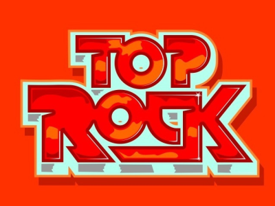 Top Rock bright chrome filip komorowski logotype metallic orange power rock top typography