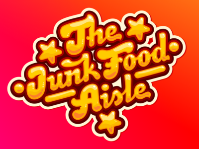 The Junk Food Aisle3 bold chrome filip food gold komorowski logotype rounded script sweets