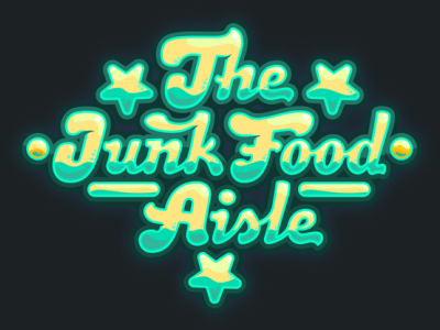 The Junk Food Aisle2 bold chrome filip food gold komorowski logotype rounded script sweets