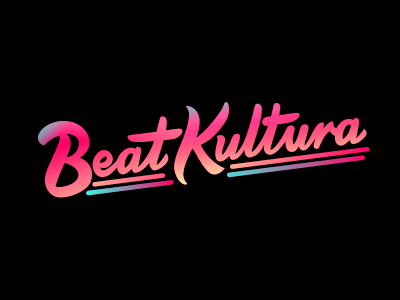 Beat Kultura dj filip komorowski letters music night party script typography warsaw