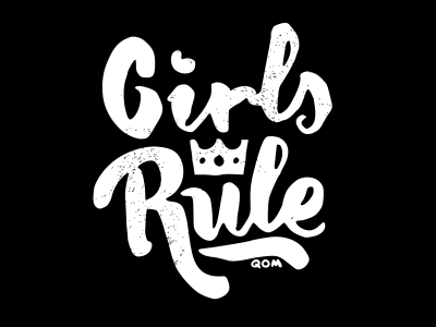 Girls Rule femine girls girly rule rules script type typography vector
