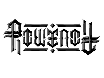 Powerty Ambigram ambigram chrome custom filip. komorowski gothic letters magic power typography